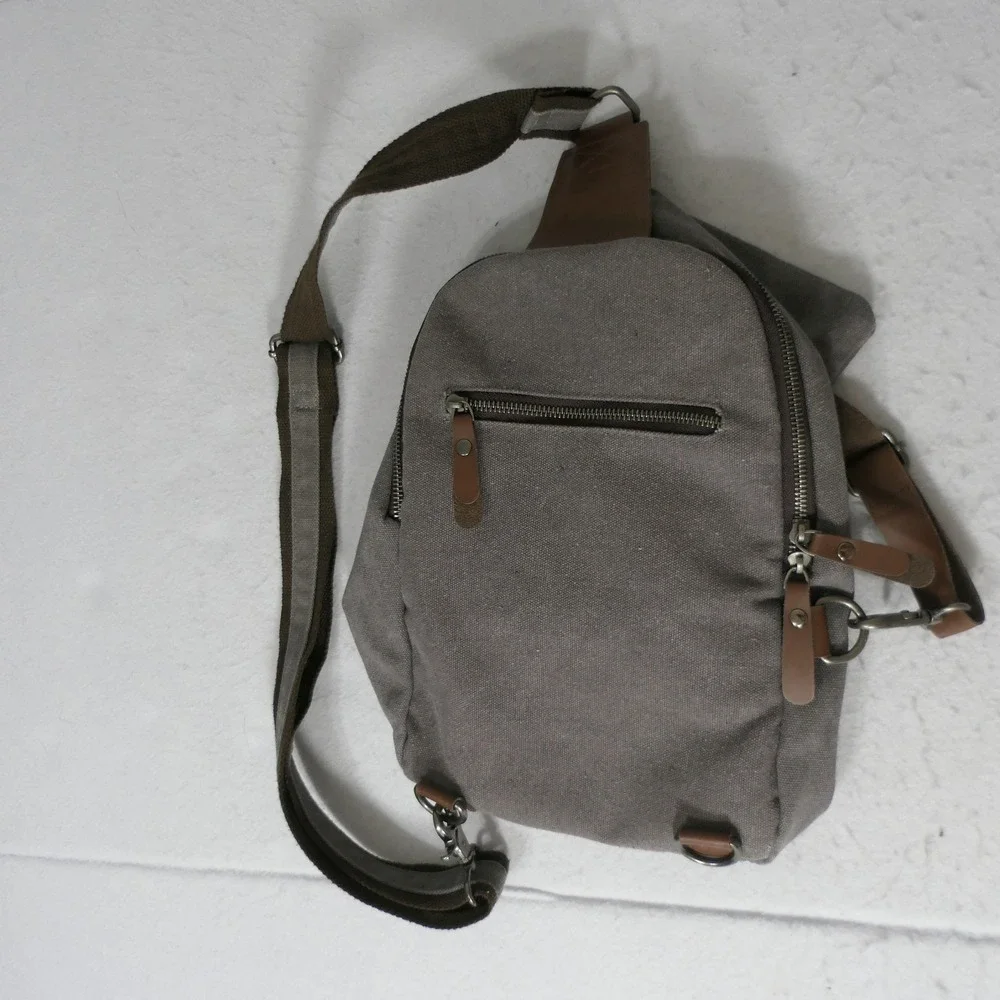 Unbranded Mens Sling Bag M Gray Gorpcore Utilitarian Crossbody Backpack